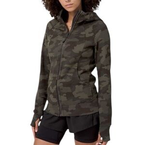 Lululemon Scuba Hoodie Heritage Camo Full Zip Jacket Size 6